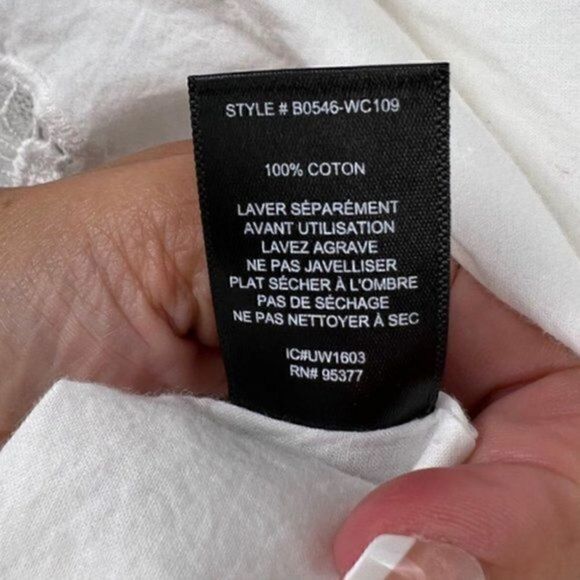 Anthropologie Sanctuary Crochet Lace Scoop Neck White Lined Blouse S - Picture 13 of 13